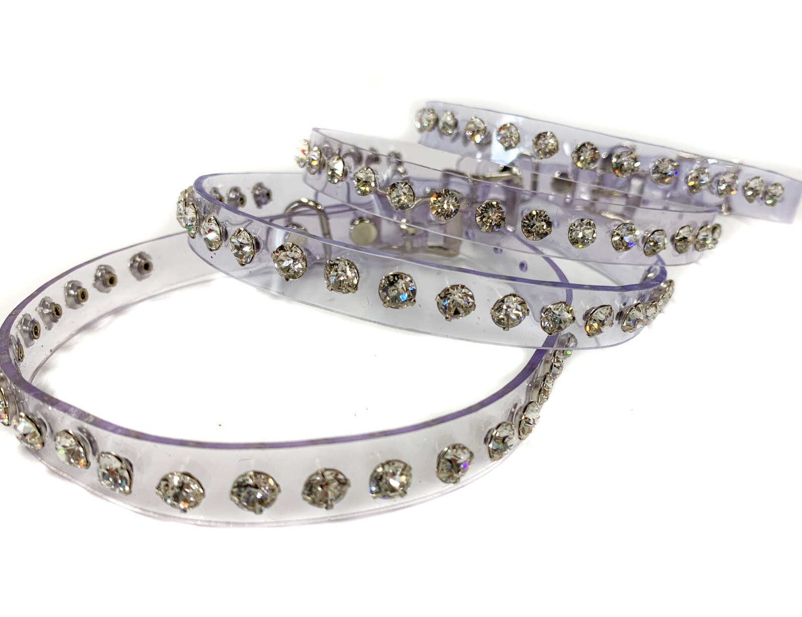 Rhinestone Choker Clear PVC Rhinestone Choker Punk Gothic Fetish Choker