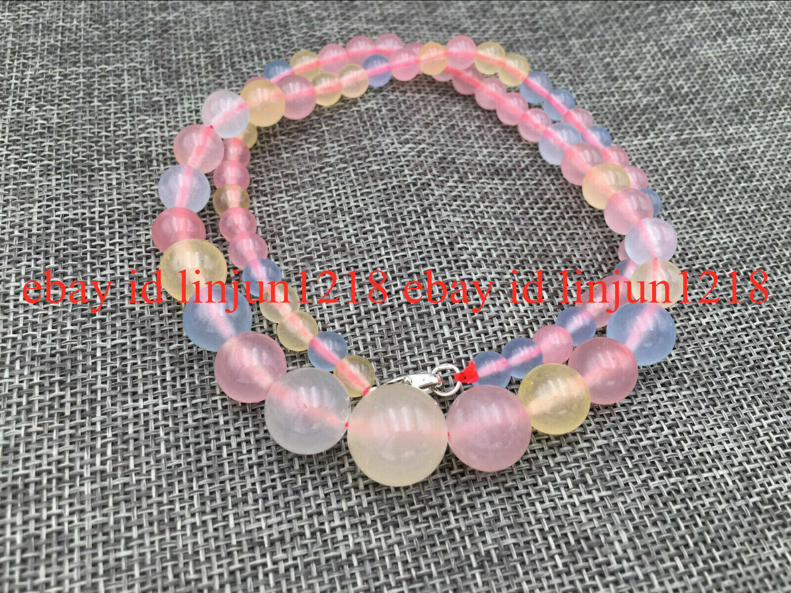 Fashion 6-14mm Multi-Color Morganite Round Gemstone Beads Necklace 18”