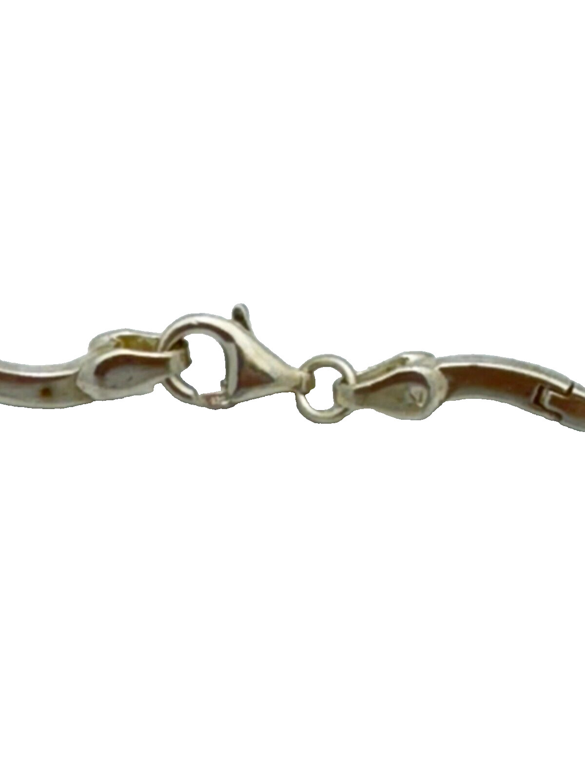 Sterling Silver 2.5mm Wave Design Chain Link Necklace 16.5″
