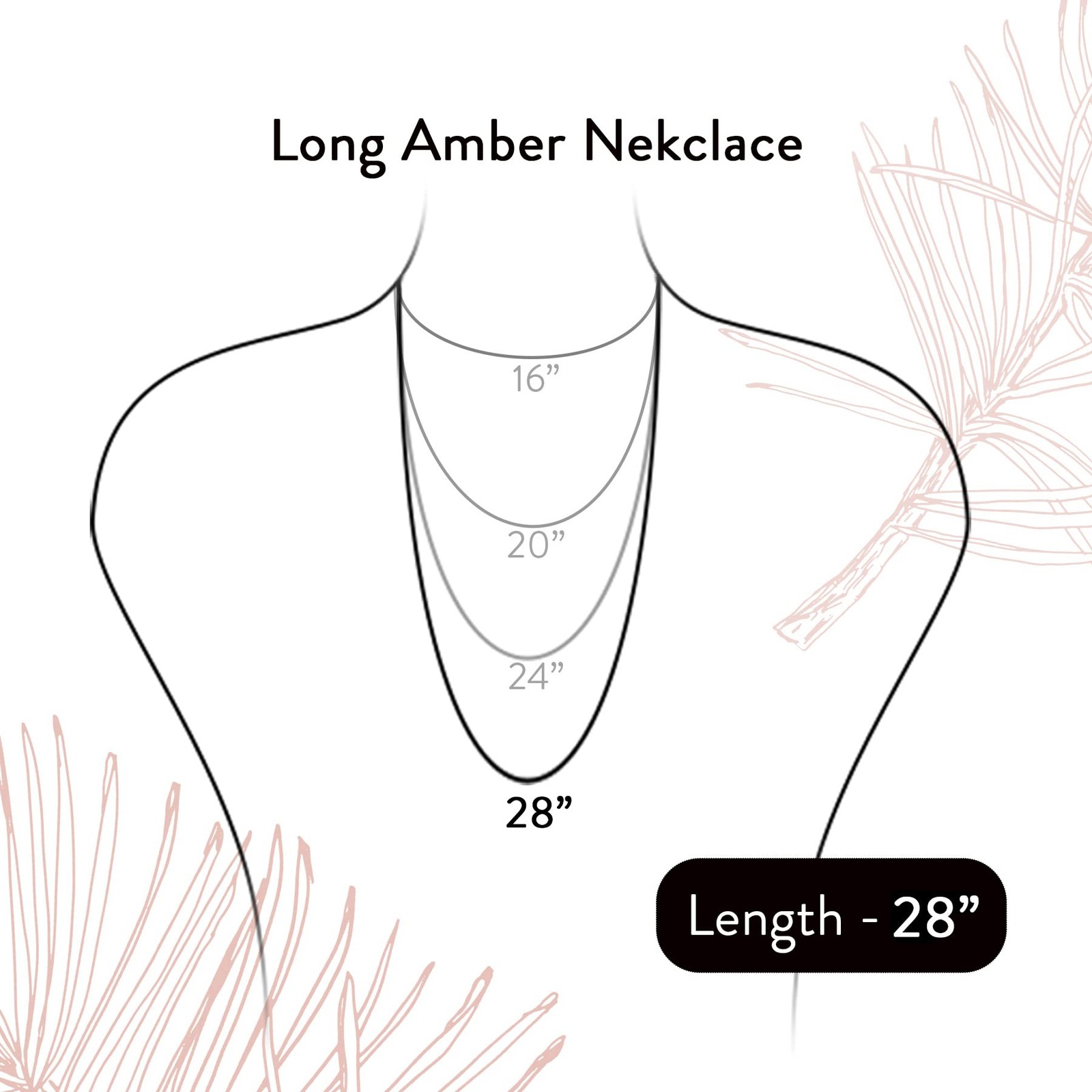 Long Amber Necklace for Adults – 28 inches Strand Genuine Amber Beaded Jewelr…