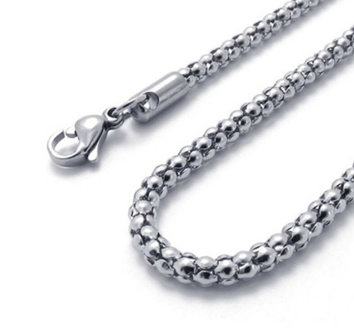 Stainless Steel Popcorn Chain 2.4 mm 22,24,26,28 in