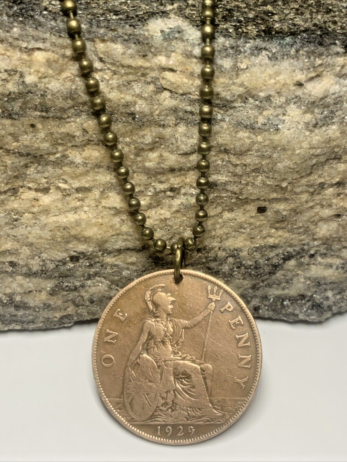 1929 UK Real Circulated Antique Large Coin Pendant. King George V. Great 🎁
