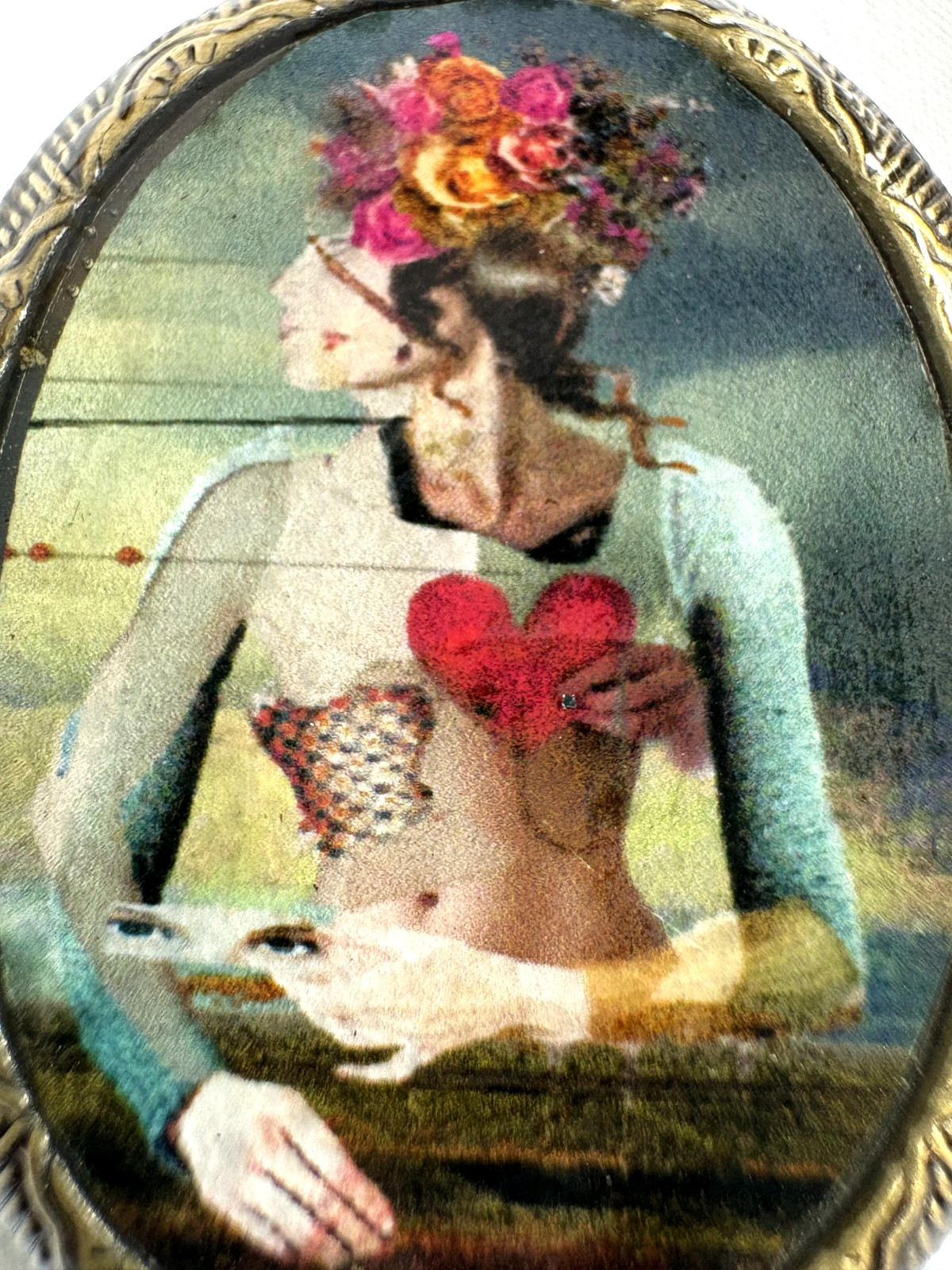 Unique Collage Picture locket 2″ Designer Mari Pruks
