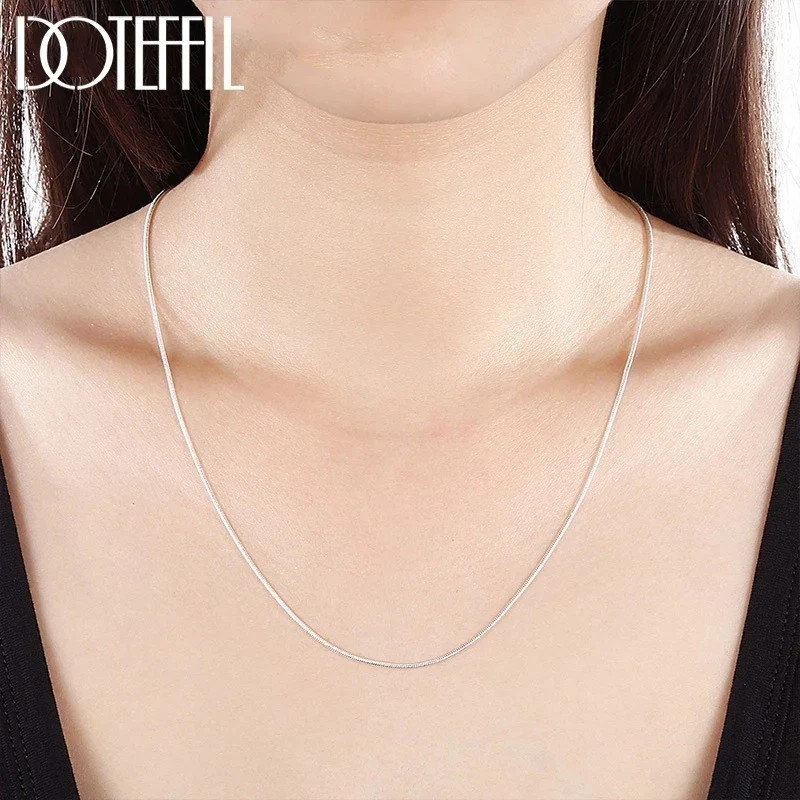 10pcs Hot Sale 925 Sterling Solid Silver 1mm Snake Chain Necklace Jewelry Gift