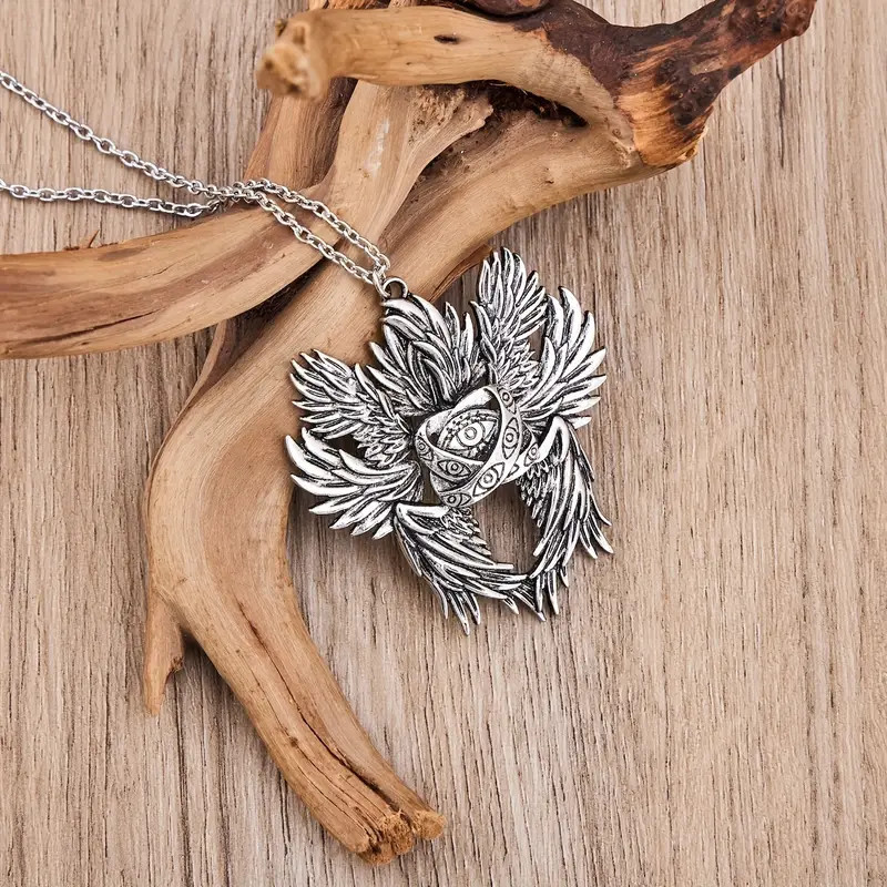 Evil-Eye Seraphim Jewelry Vintage Silver Look Nazar Hamsa Pendant Necklace