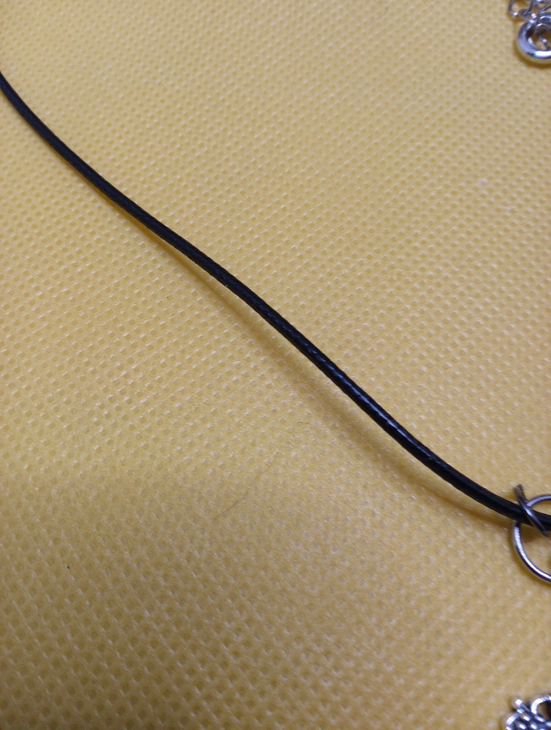 ADJ. CORDED NECKLACE & OBSIDIAN BEAD CROSS PENDANT