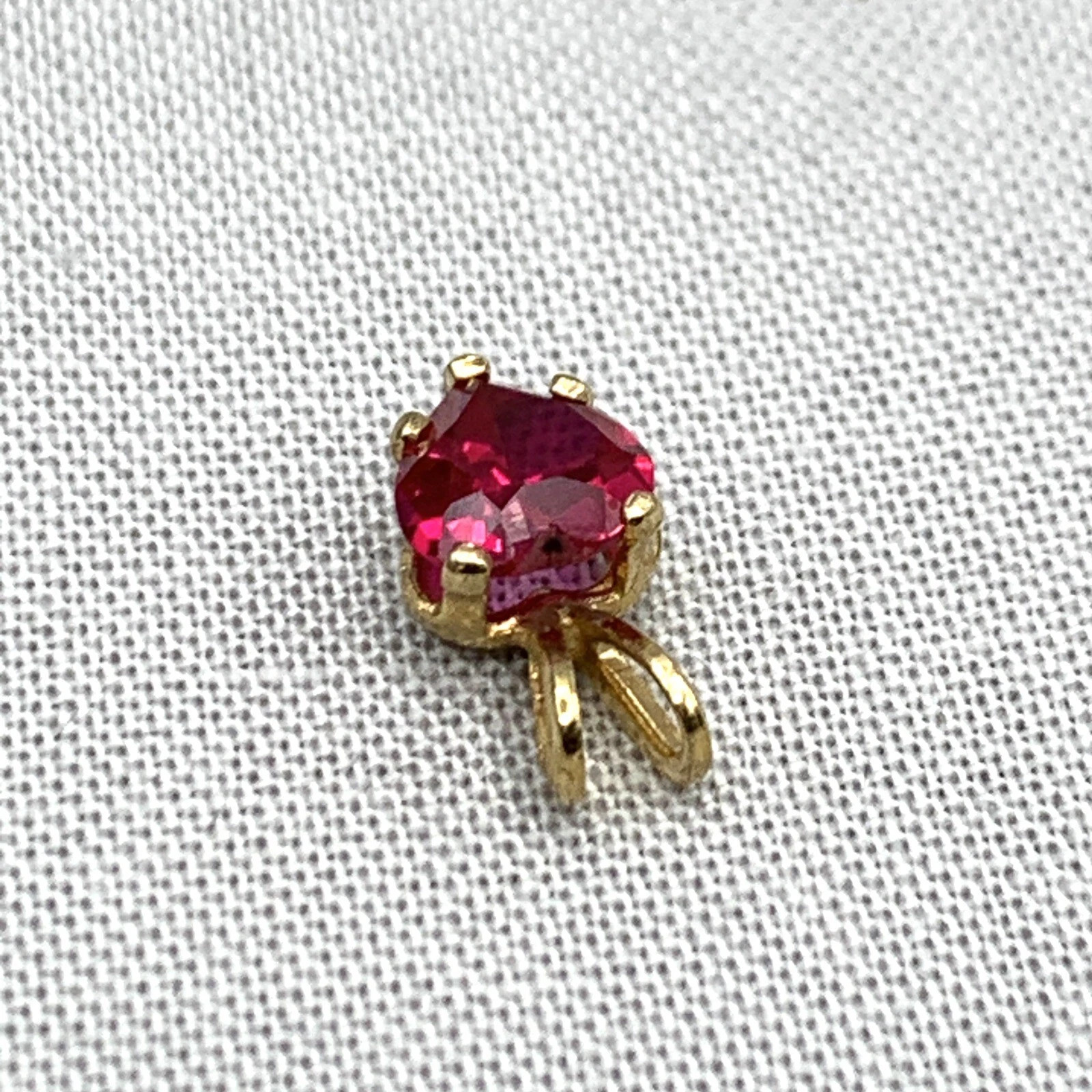 Lab Created Red Ruby 2Ct Heart Cut 14K Yellow Gold Plated Women’s Heart Pendant