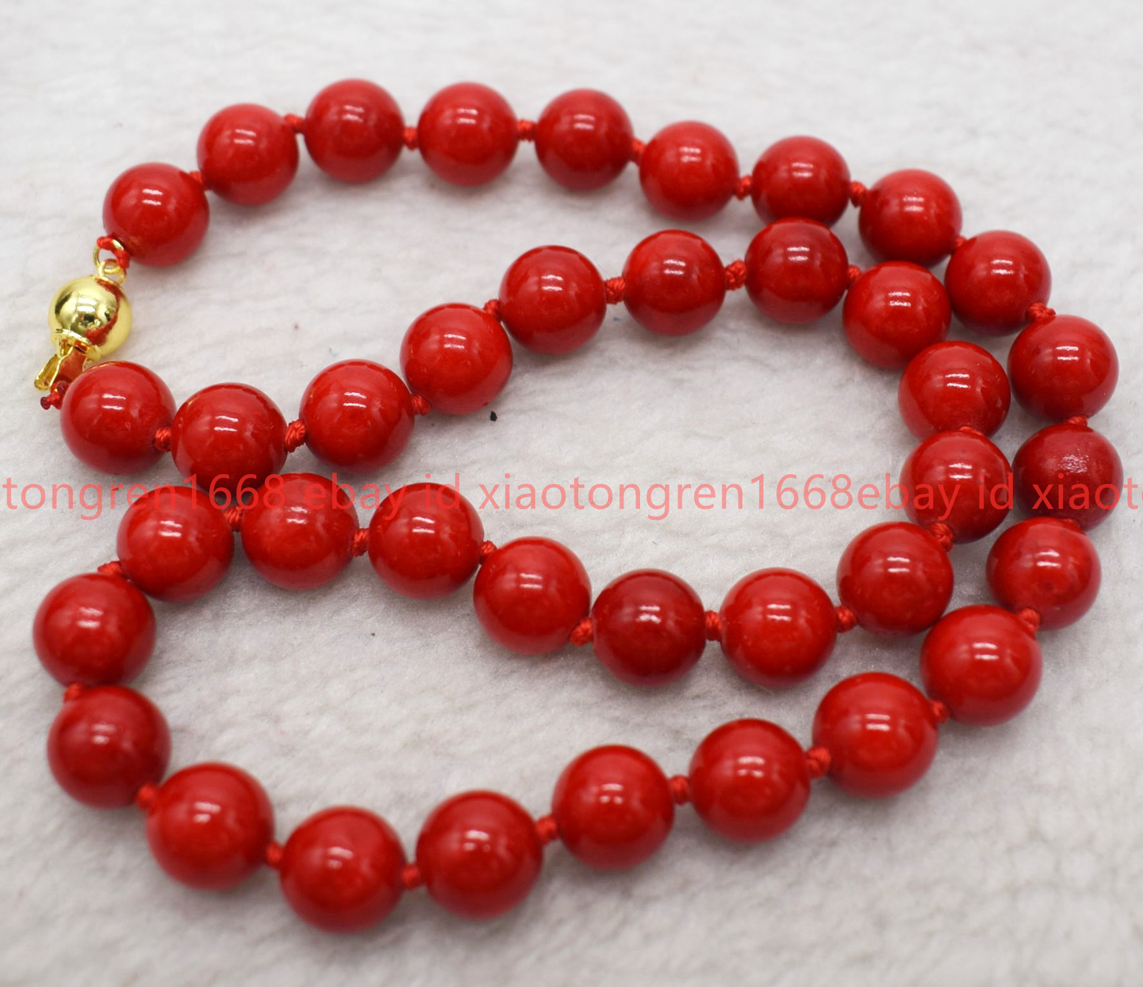 New Pretty Fashion 6/8/10/12mm Red Coral Gemstone Round Beads Necklace 16-24in