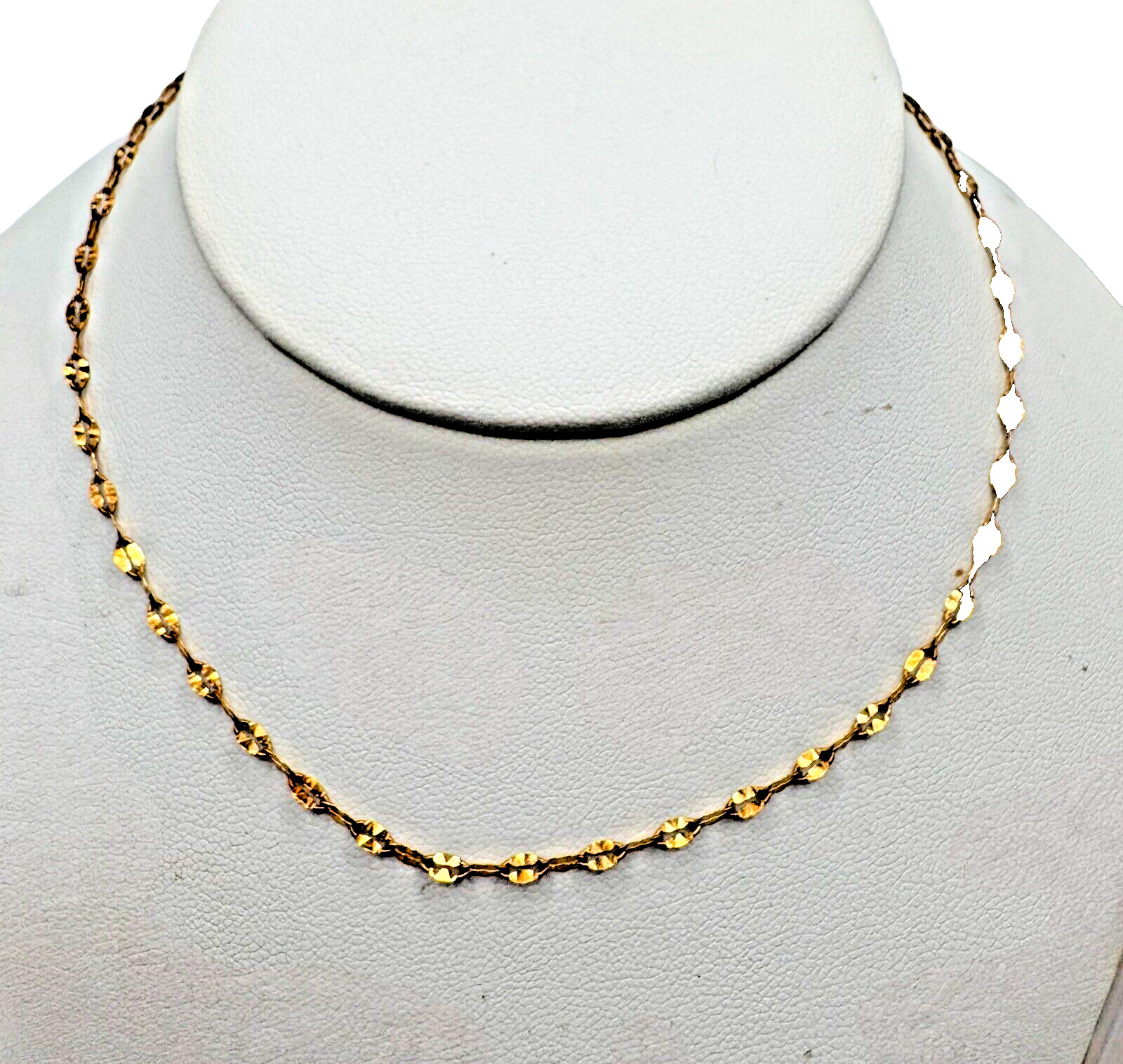 925 sterling silver Italy Diamond Cut Sparkle Vermeil Chain 18”signed Lirm