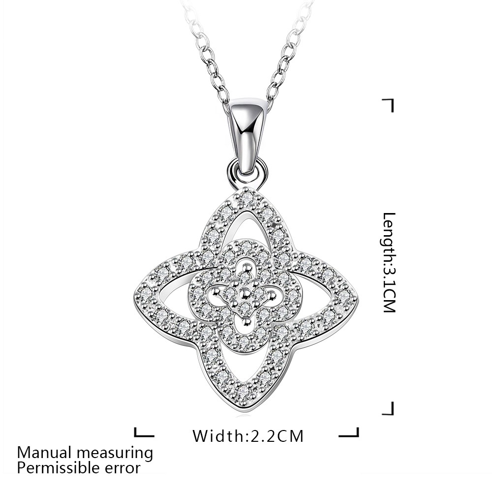 Elegant 925 Sterling Silver Filled SF Flora Cz Pendant Necklace N-A626 Gift