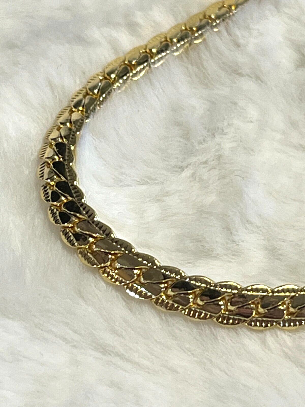 Super Nice 18K Gold Plated Sideways Chain 6mm Wide 20″ Long -Fast Free Shipping