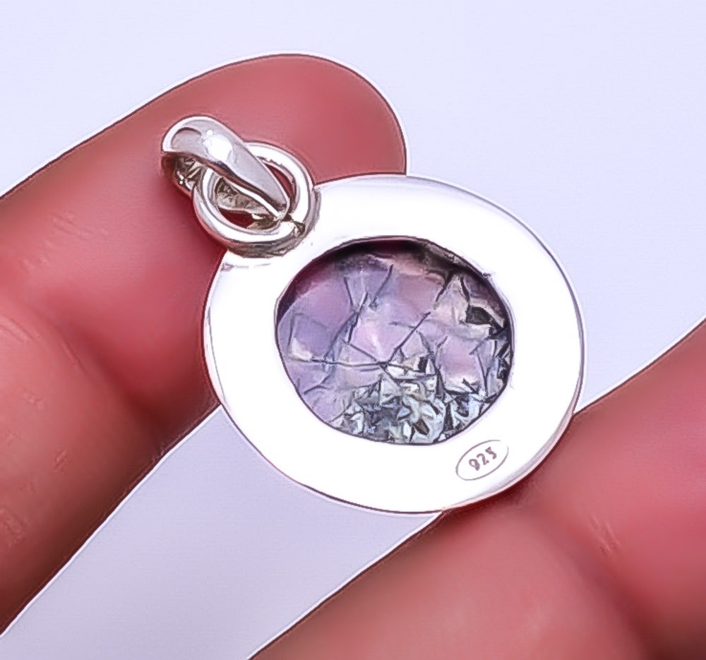 Black Manganese In Rhodonite – Colorado 925 Sterling Silver Pendant 1.25″ P29