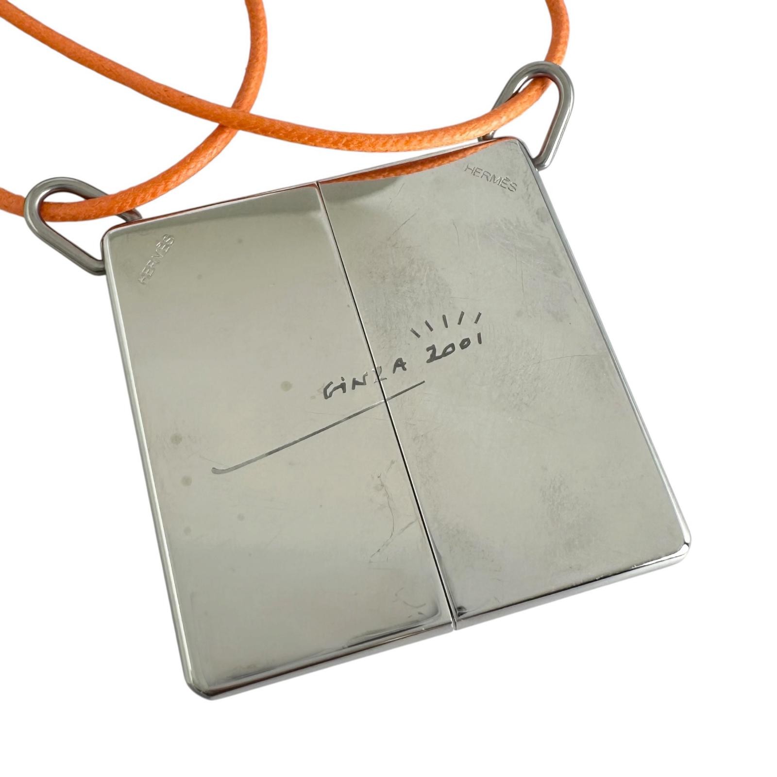 HERMES PendantNecklace symbol Necklace metal/leather unisex