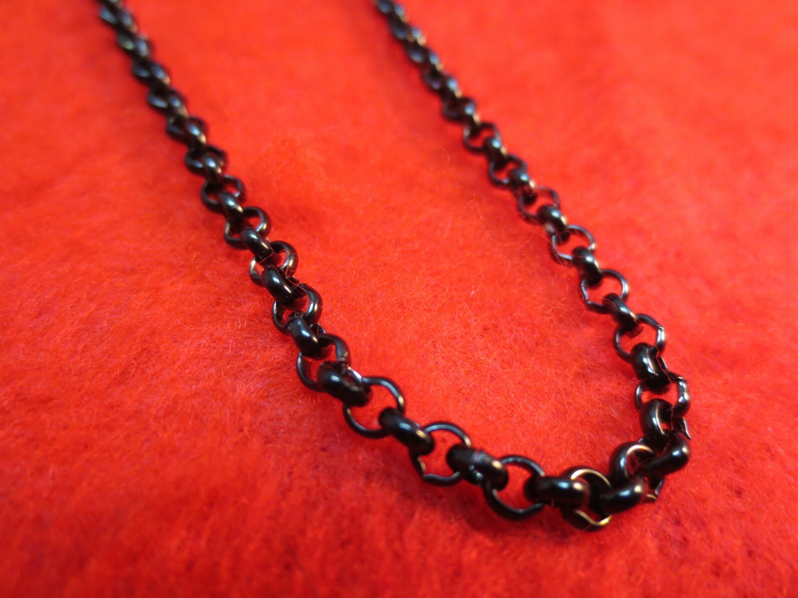 26 INCH BLACK STAINLESS STEEL 4MM ROLO LINK ROPE CHAIN NECKLACE BLACK