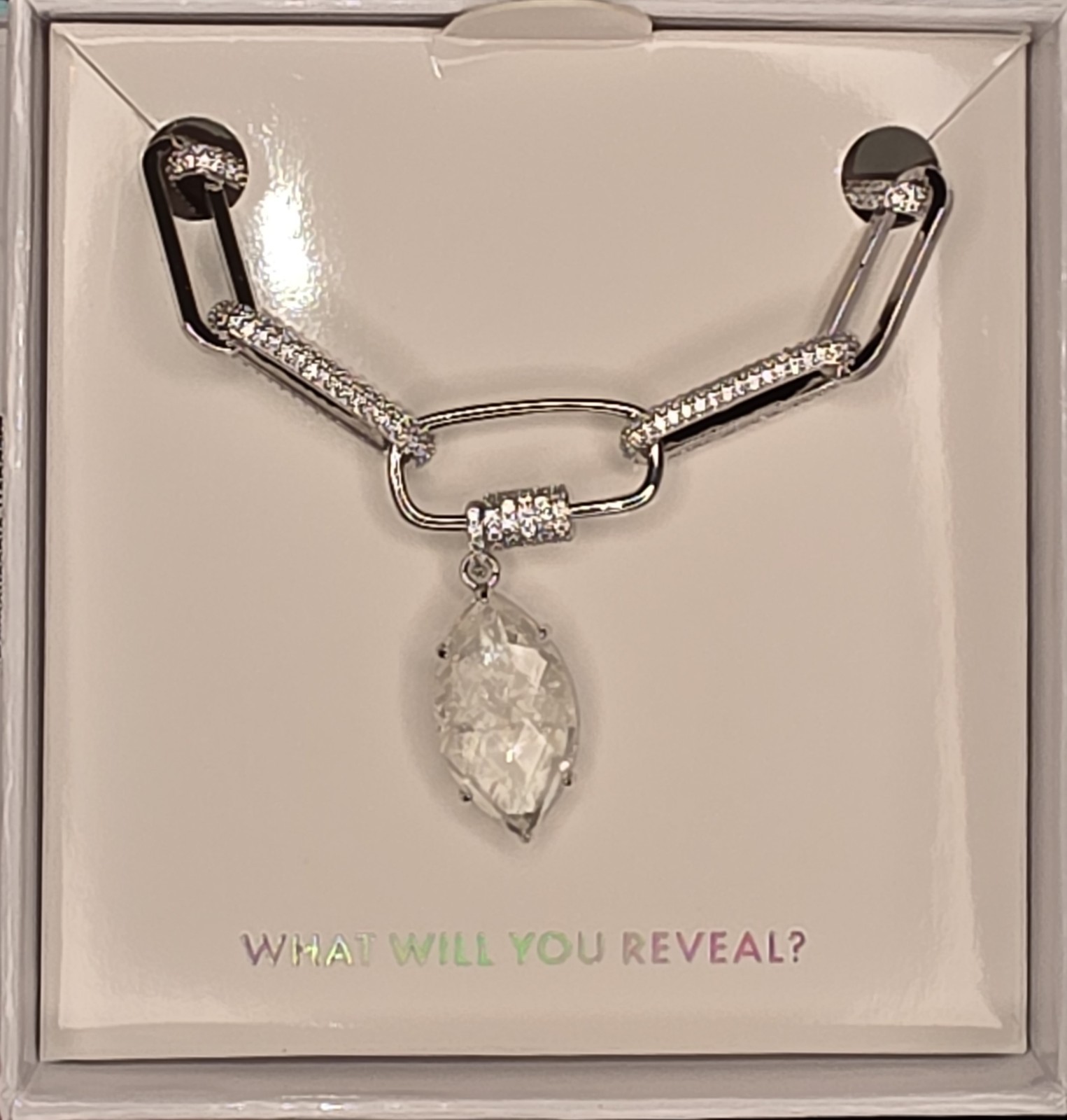 Mental Health Aware Necklace, NK95360, Hold On To Hope-Rhodium