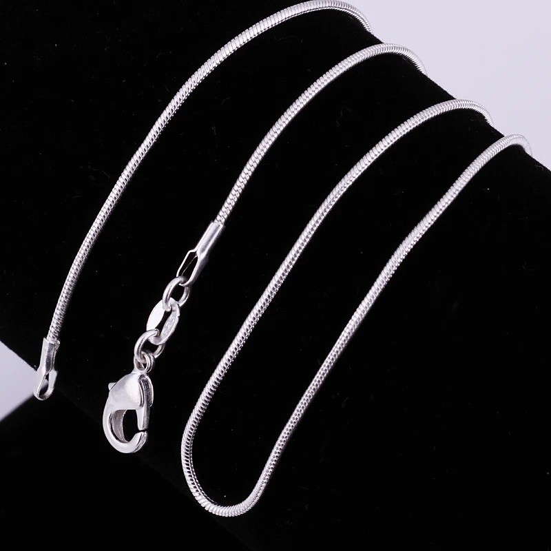 10Pcs Wholesale 925 Sterling Solid Silver Snake Chain Necklace 1MM Bulk Lot