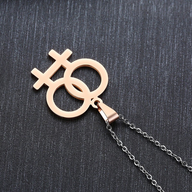 Gay & Lesbian Pride Symbol Pendant Women Men Necklace Couple Lover Fashion Gift