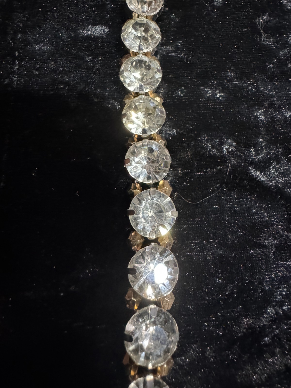 Tennis Necklace Chain White Colorless Rhinestone Silver Gold Round 10 m 24.5 in