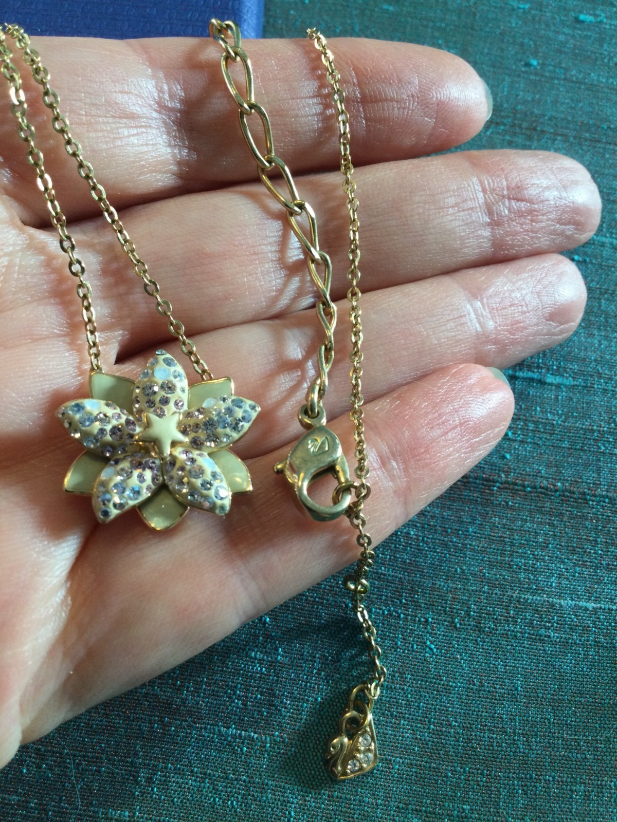 Genuine Signed Swarovski LOUELLA Flower Pendant, Boxed