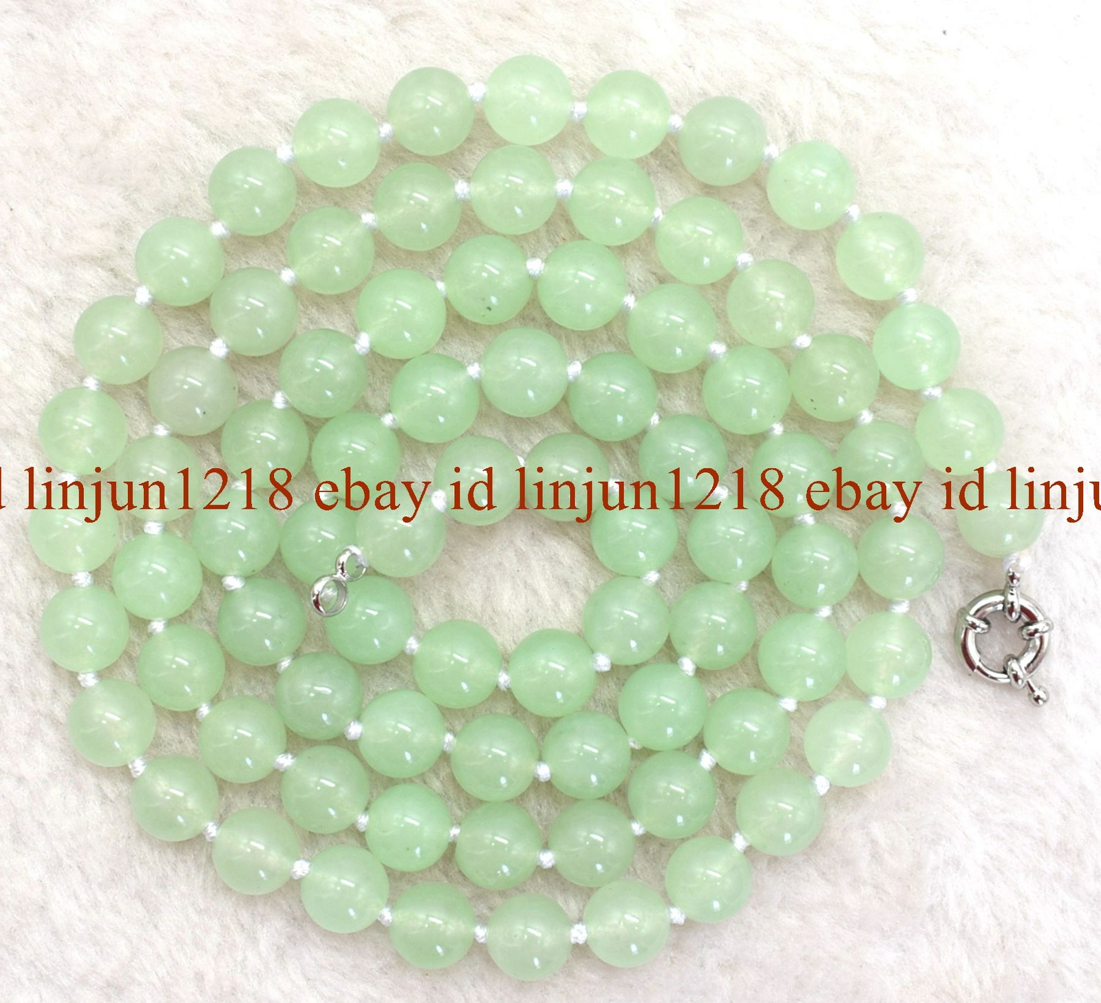 Long 18″ 24″ 28″ 36″ 6/8/10/12mm Light Green Jade Round Gems Beads Necklace AAA