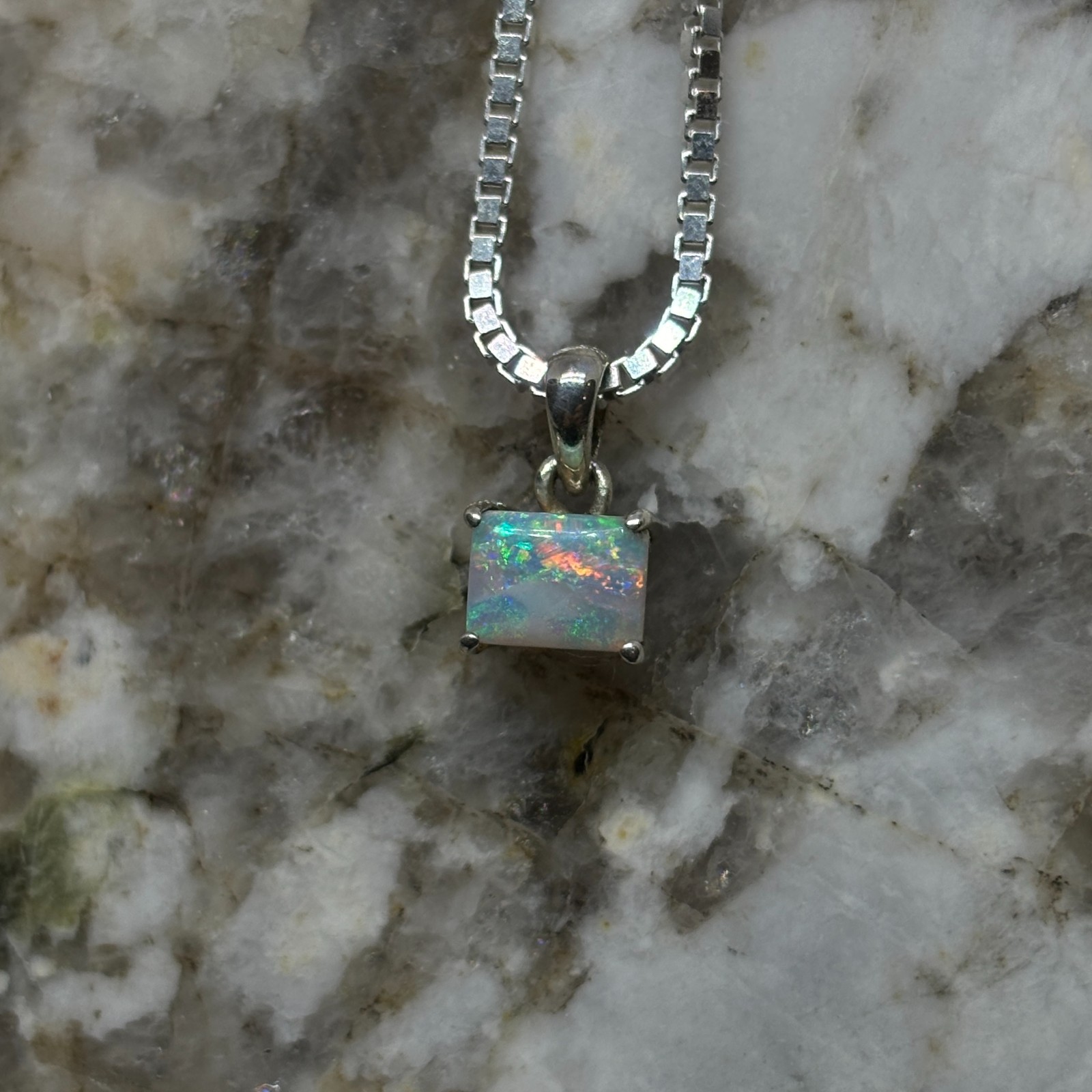 Horca Brazilian Vesper Sunset Silver Opal Necklace