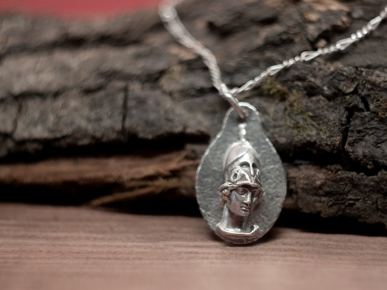 Greek Athena Silver Necklace, Goddess of Warfare Pendant, Goddess of Wisdom