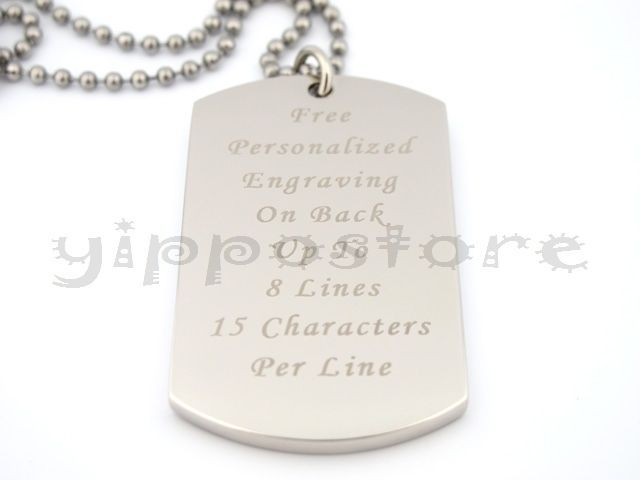 Custom Engraved Stainless Steel Personalized Dog Tag Necklace Free Engraving
