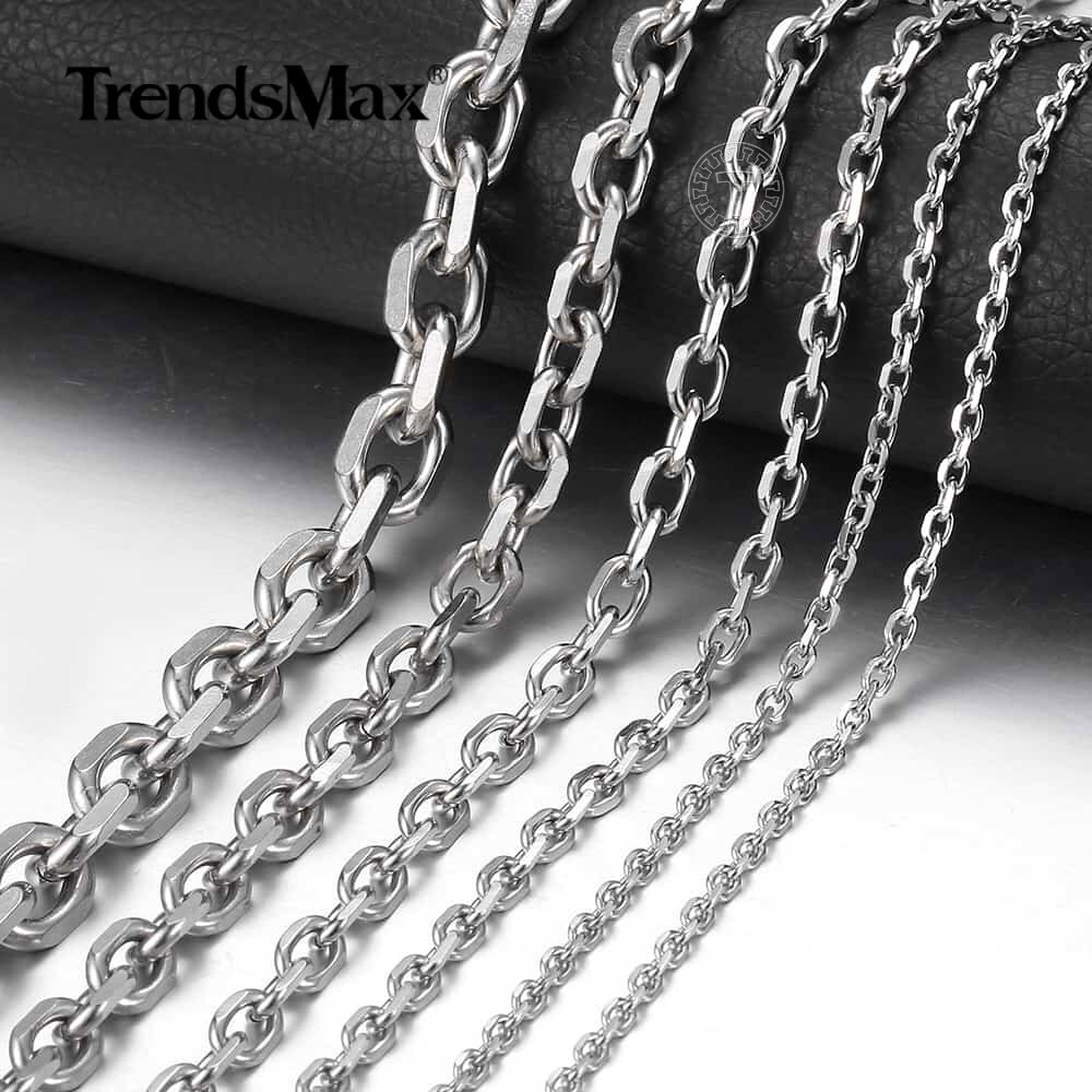 USA Stock 2/3/4mm 18-28″ Stainless Steel Mens Silver Rolo Cable Chain Necklace