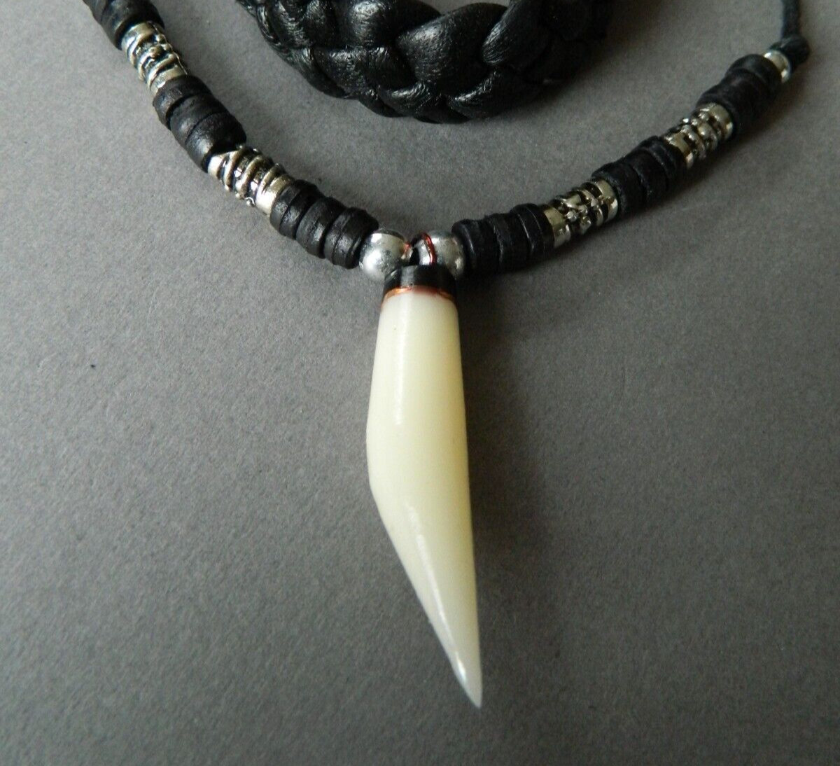 Necklace mens boys replica tooth shape shark wolf claw dragon tribal surfer