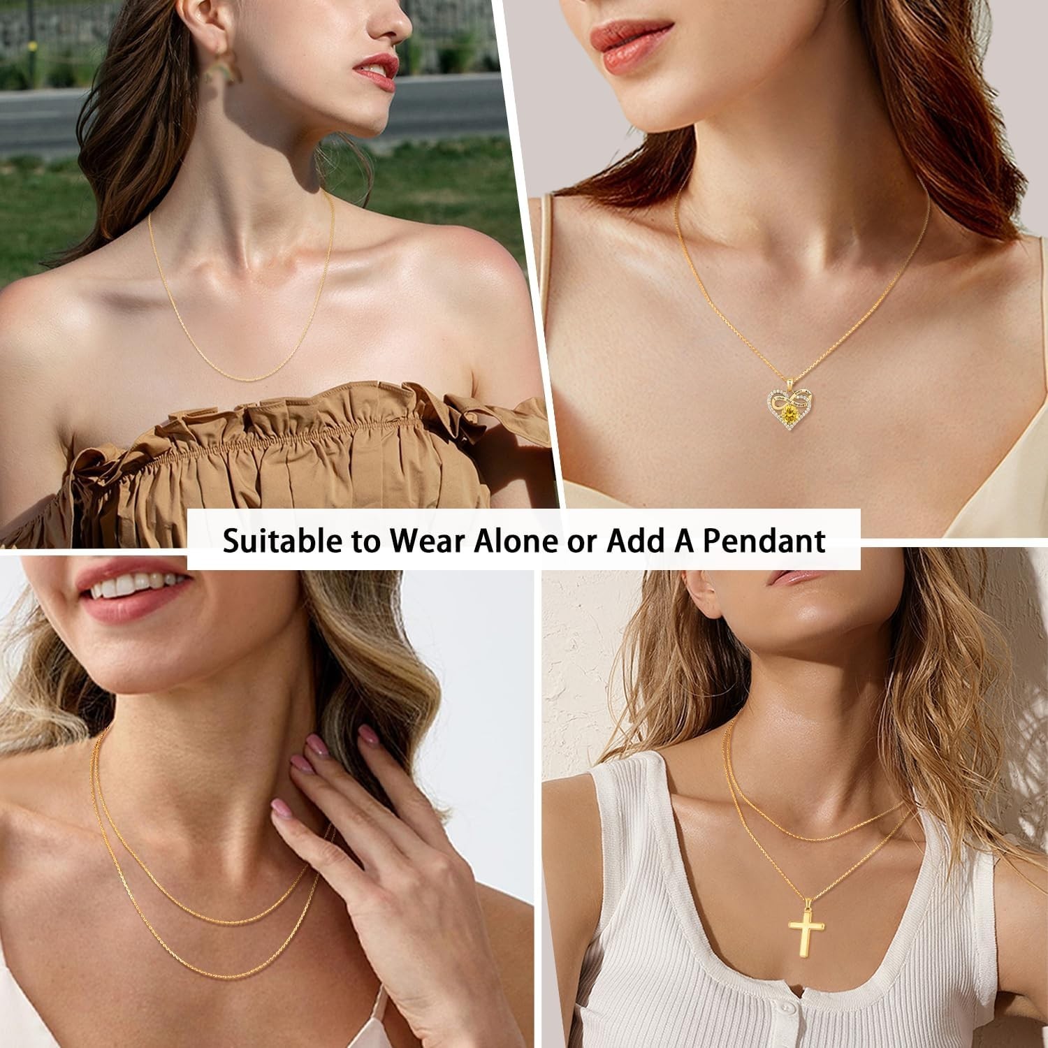 Elegant 18K Gold Plated Sterling Silver Cable Chain Necklace