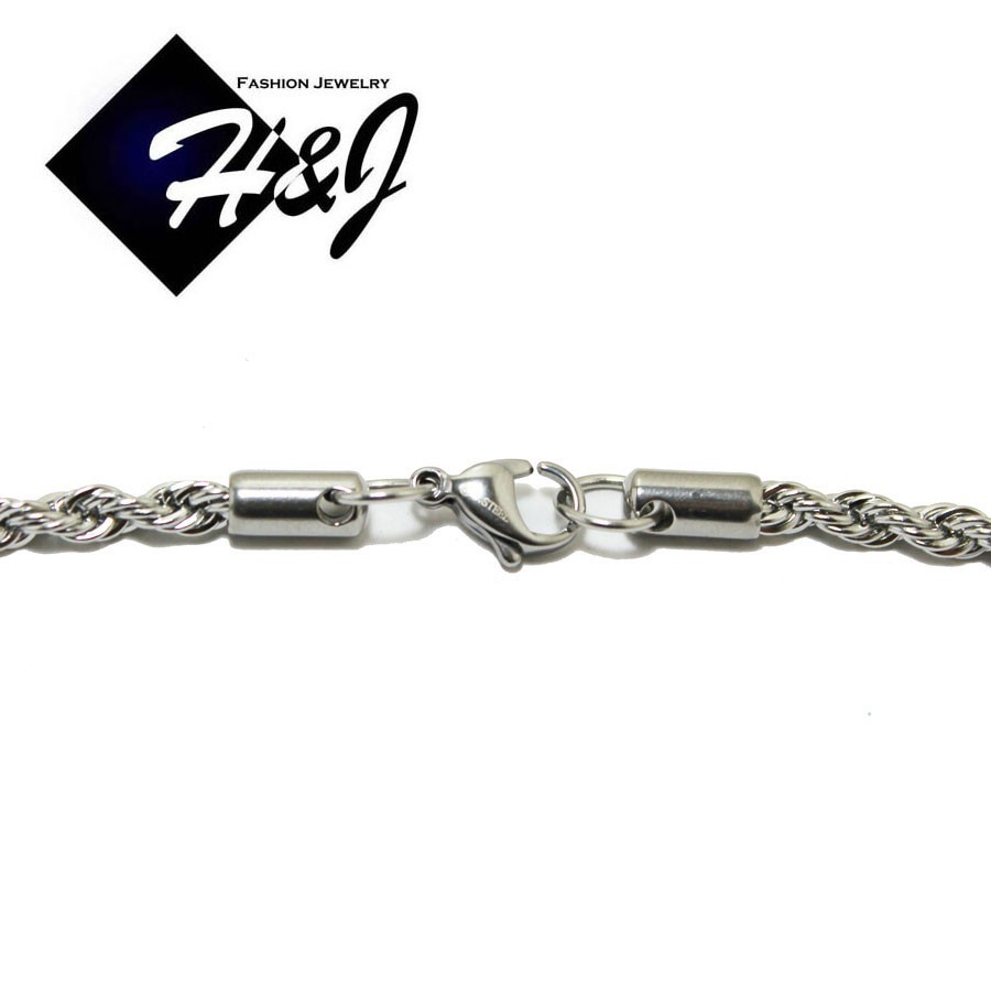 24″MEN Stainless Steel 2.5mm Silver Smooth Rope Chain Necklace Cross Pendant*P