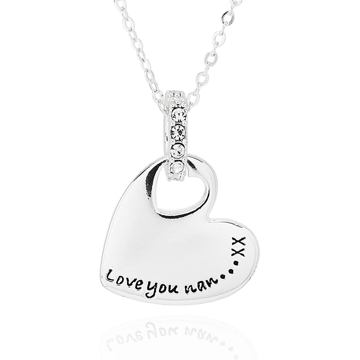 equilibrium Modern Message Heart Pendant Necklace Gift Boxed