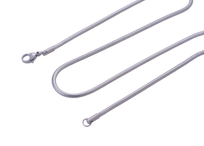 Silver Stainless Steel 50 cm (19.7 Inch ) 1 mm Round Snake Neck Chain Necklace
