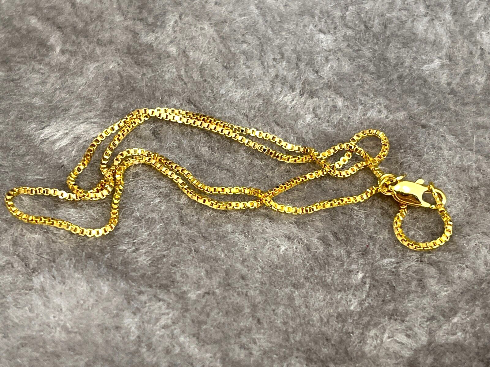 SHARP!! STAMPED 18K GOLD FILLED 1.6mm BOX CHAIN 28″ LONG FITS PENDANT NECKLACE