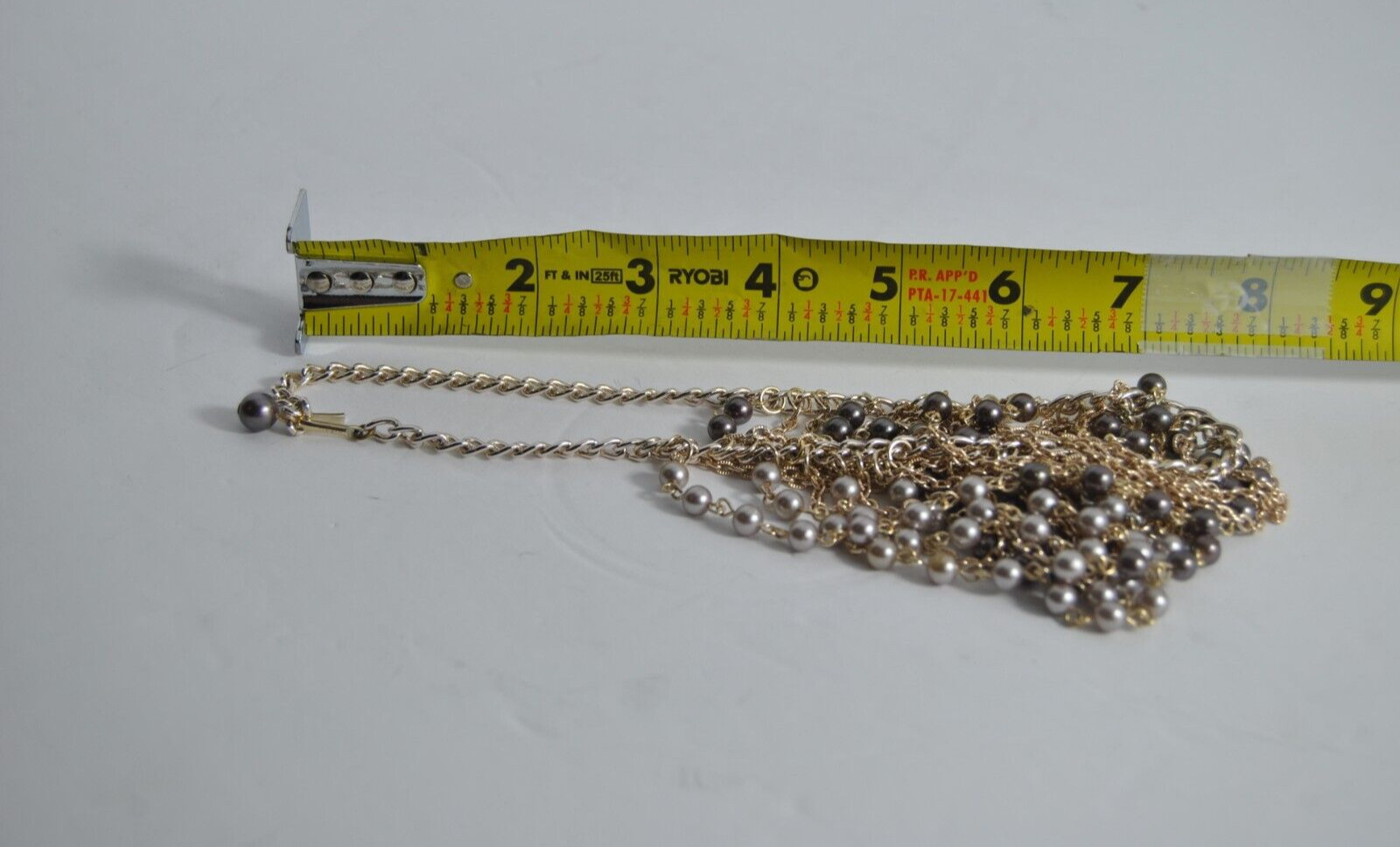Swirl Faux Pearl Choker Necklace Multicolor Silver and Gold 14 inches