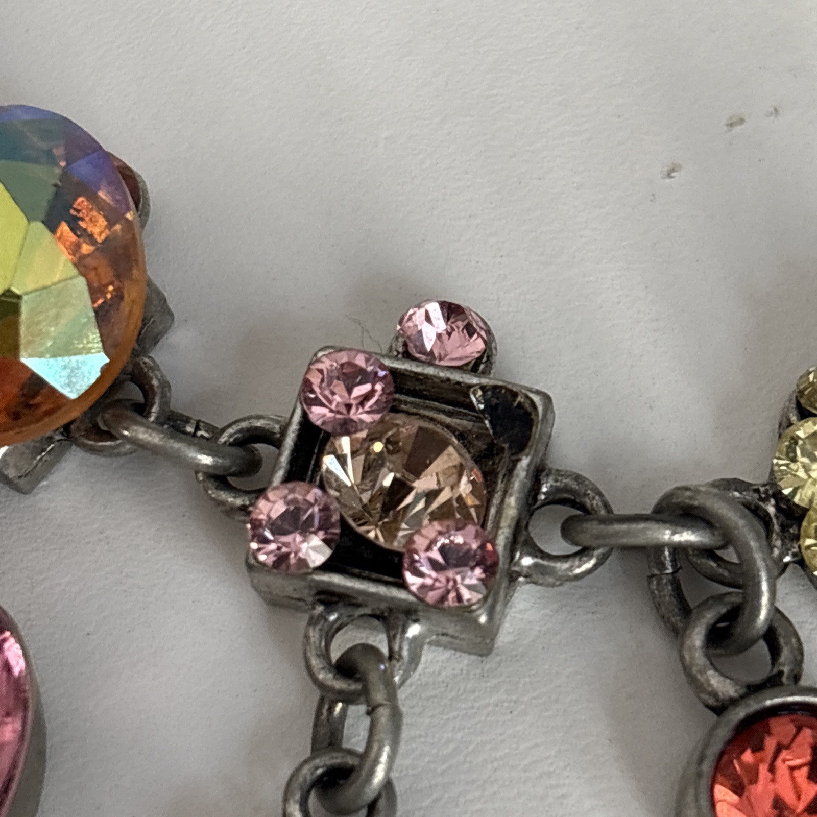 Designer Statement Necklace By RODRIGO OTAZU Swarovski Crystal Multicolor 16.5”