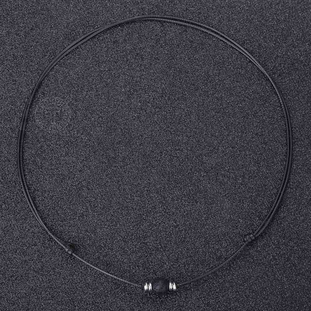 Long Lava Rock Choker Necklace Leather Rope Chain Adjustable Length Unisex 178CM