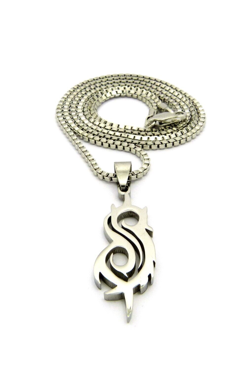 Hip Hop Stainless Steel Slipknot Pendant & 2mm 18″ 20″ 24″ Box Chain Necklace