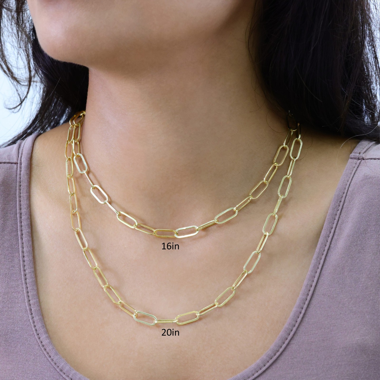 10k Yellow Gold Paperclip 2mm-7mm Chain Cable Rolo Necklace Mens Womens 16″-24″