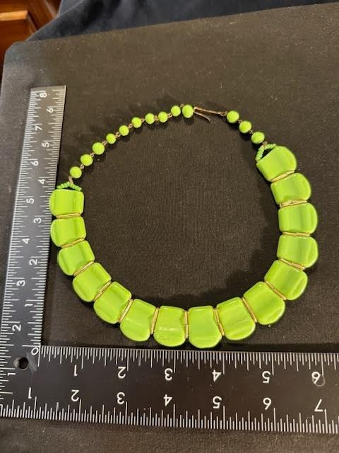 Green Bling Necklace Vintage Western Germany