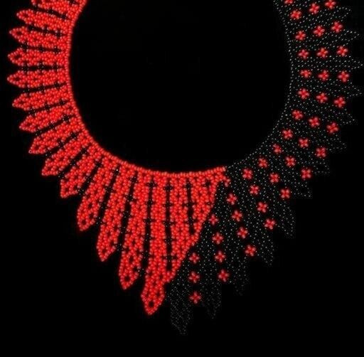 Handmade Necklace Woman American Style Native Boho Seed Bead Beautiful Necklace