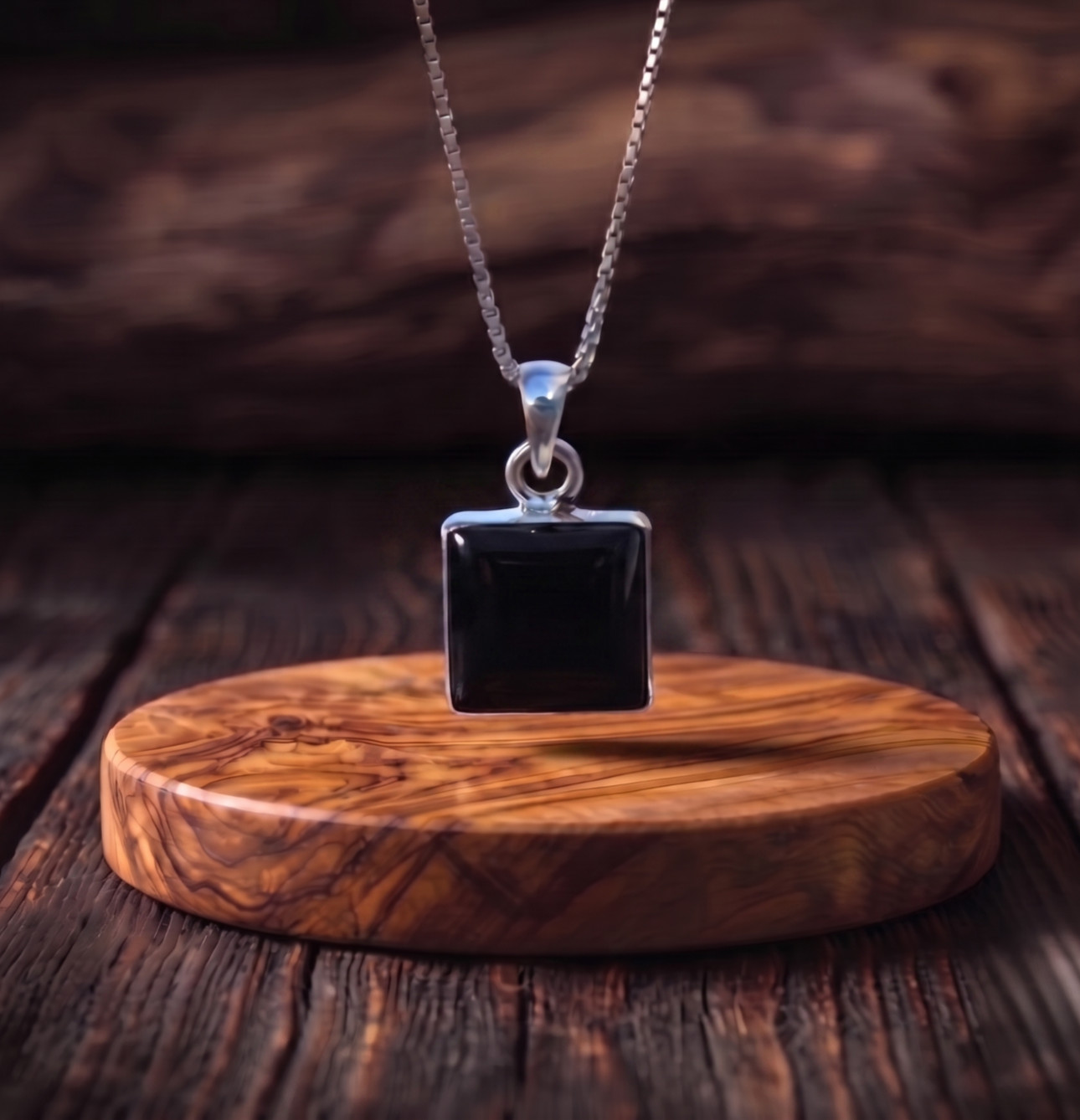 Sterling Silver Black Onyx Pendant Stylish Designer Womens Black Onyx Pendant