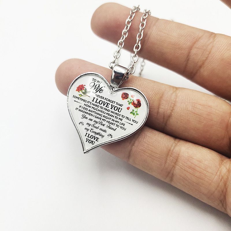 To My Daughter Wife Necklace Gift Birthday Anniversary Gold Silver Heart chain