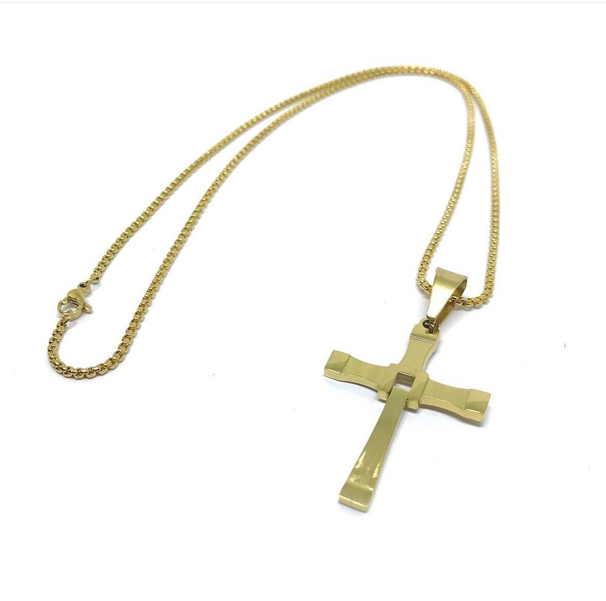 Crucifix Men’s Chain Stylish Golden Stainless Steel United Kingdom