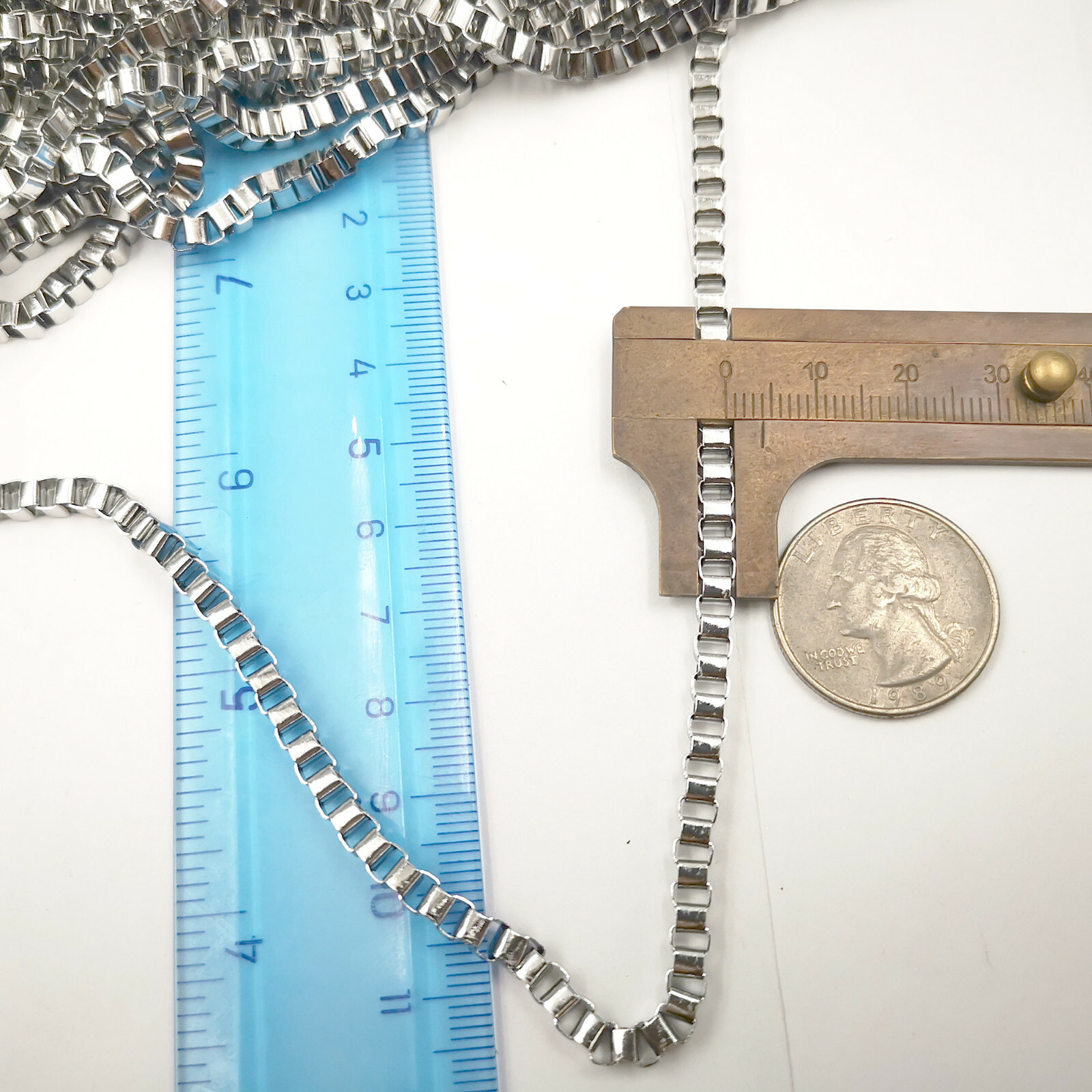 Box chain rare 4mm Venetian stainless steel DIY necklace bracelet Anklet 3/5/10M