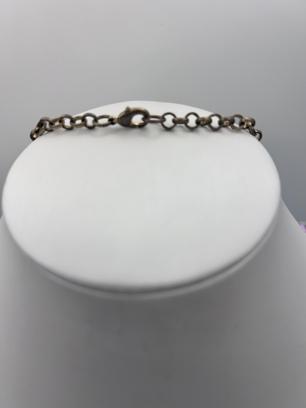 Necklace Gold Tone Black White Beaded Station Imitation Pearl 22 Inch Chain