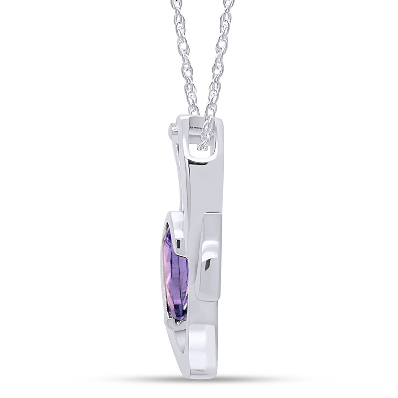 Simulated Alexandrite Penguin Pendant Necklace 14K Gold Plated Silver