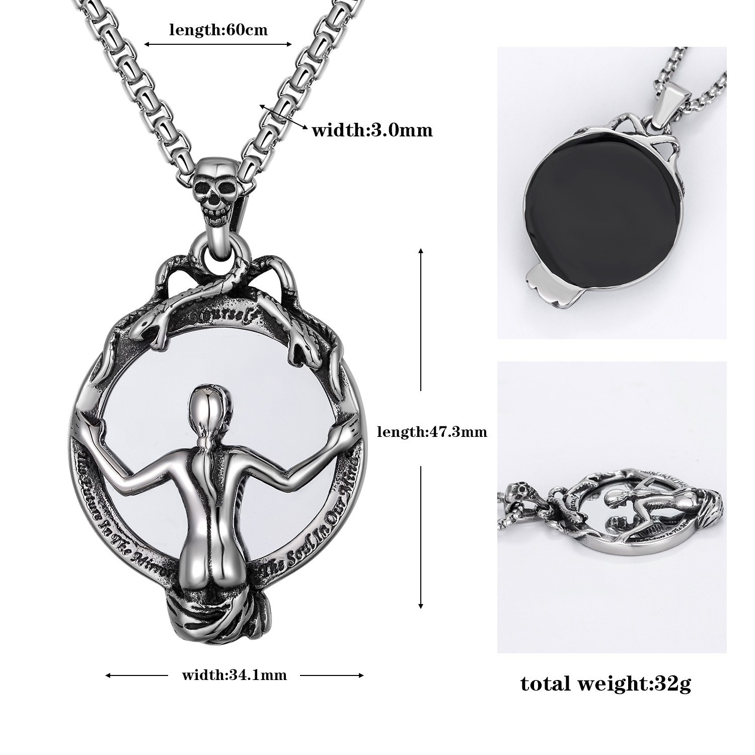 Men’s Stainless Steel Sexy Women Girl Necklace Pendant Hip-Hop Jewelry Gift