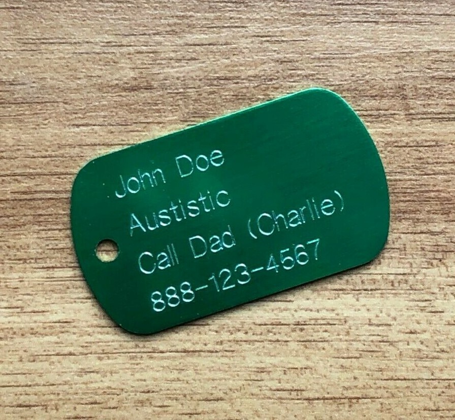 CUSTOM ENGRAVED MEDICAL ALERT ID INFO DOG TAG NECKLACE DIABETIC ALLERGIES ICE