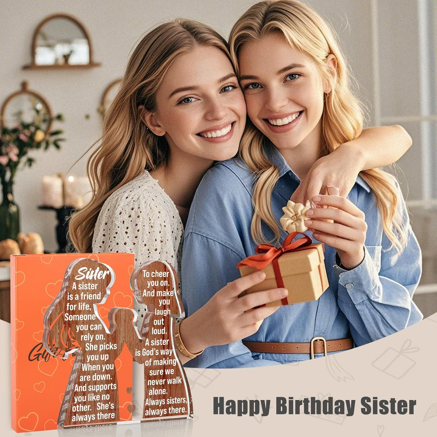Cool Sister Valentines Birthday Gifts from Sisters for Women Adult Big Little Be